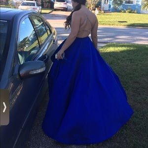 Blue and silver prom dress. Short in front long in back.